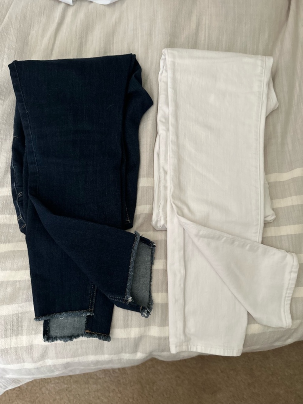 Maternity Denim White and Dark Blue Skinny Jeans